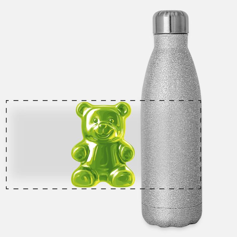 Green Gummy Bear Panoramic Glitter Thermal Bottle 500 ml