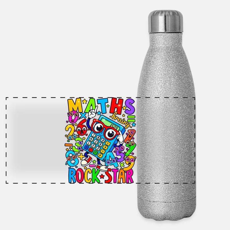 Math Rock Star Rechner Neon Panorama Glitzer Isolierflasche 500 ml