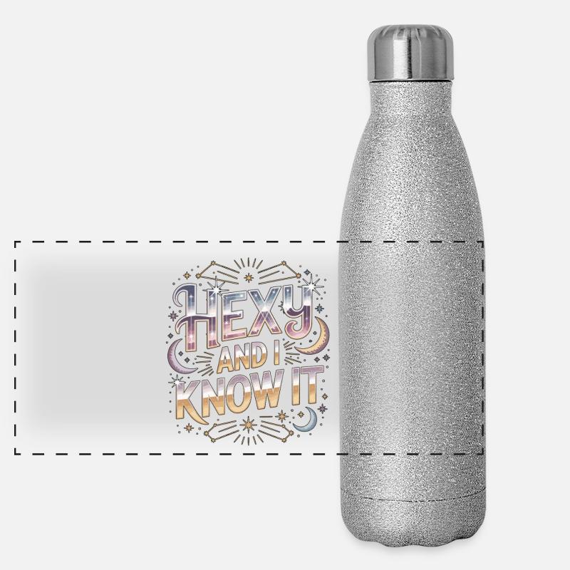 Sortilège de sorcellerie et je le sais Wicca lanceuse de sorts Gourde isotherme panoramique pailletée 500 ml