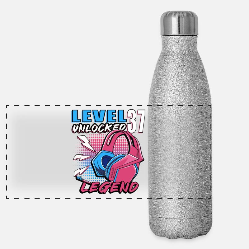 Level 37 Legend Neon Kopfhörer Panorama Glitzer Isolierflasche 500 ml