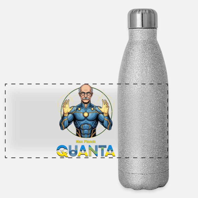 Quanta-Planck-Superheld Panorama Glitzer Isolierflasche 500 ml