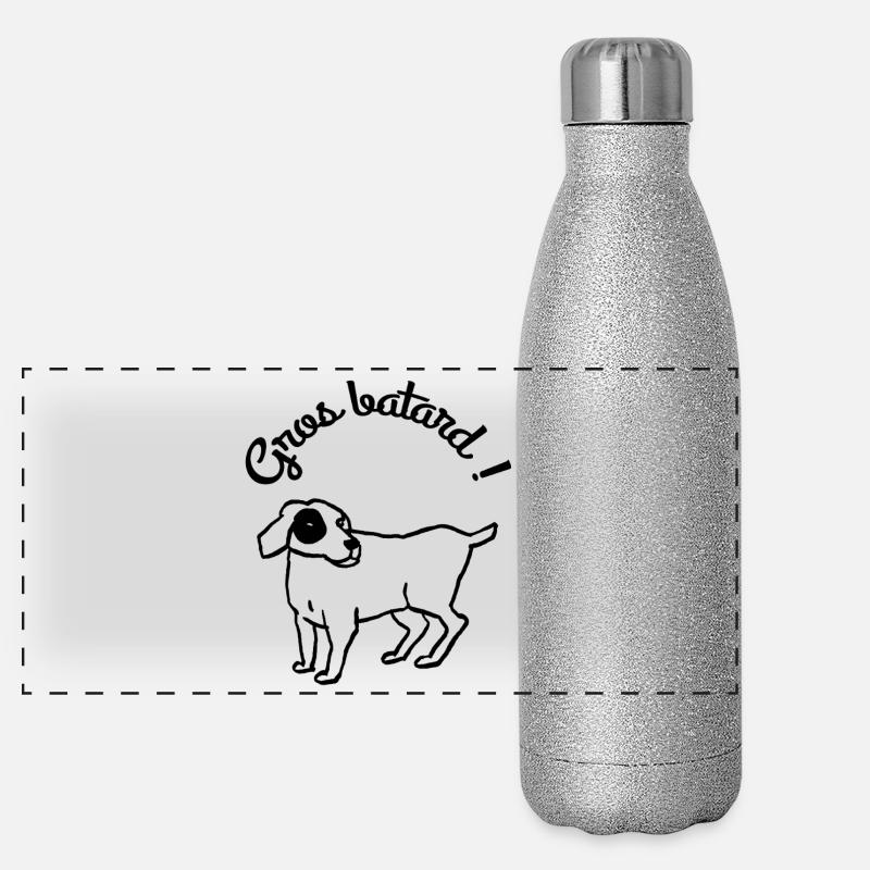 Humour chien gros batard Gourde isotherme panoramique pailletée 500 ml