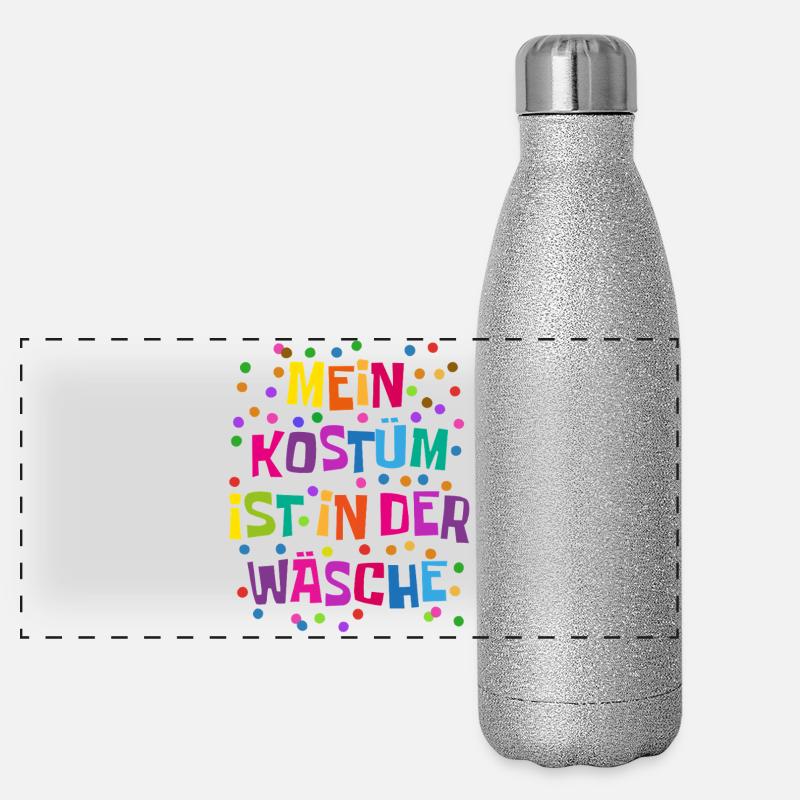 Fastnacht - Karneval - Kostümersatz - Spruch Panorama Glitzer Isolierflasche 500 ml