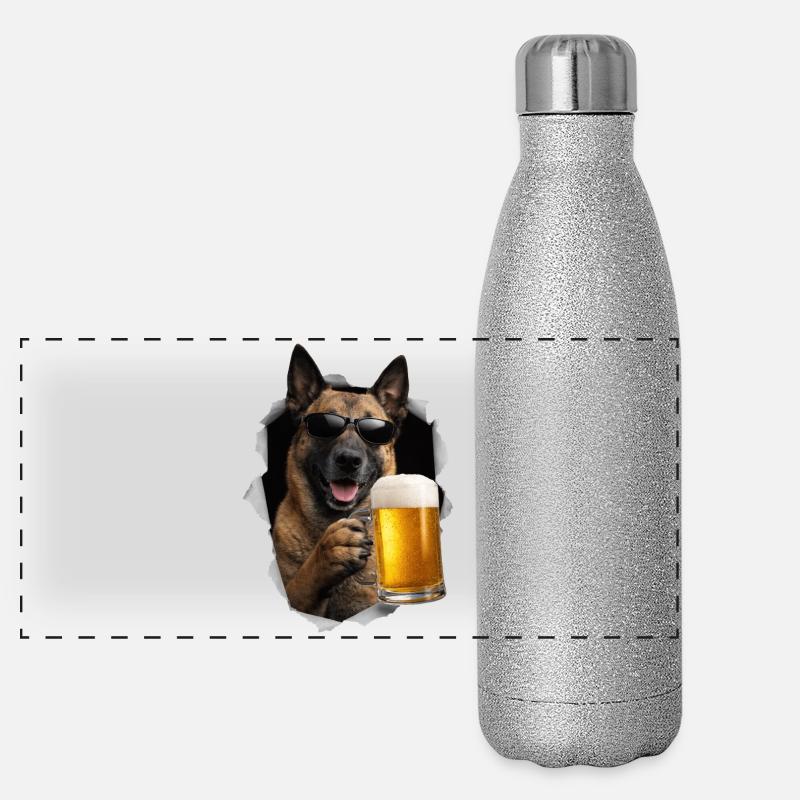 Bière Belgian Malinois Belgian Shepherd Gourde isotherme panoramique pailletée 500 ml