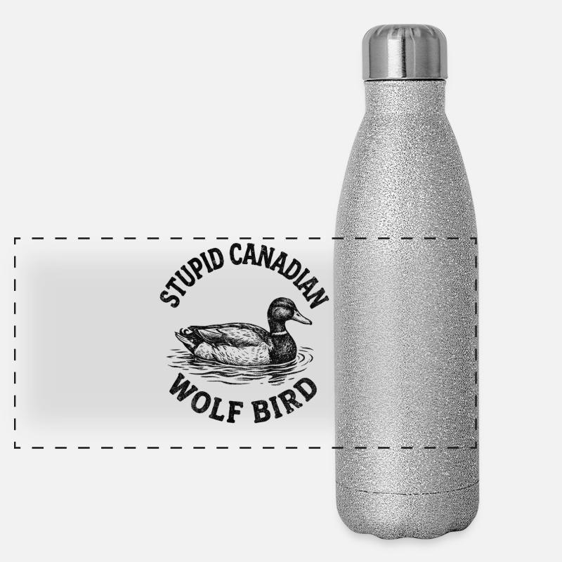 Stupide oiseau loup canadien Gourde isotherme panoramique pailletée 500 ml