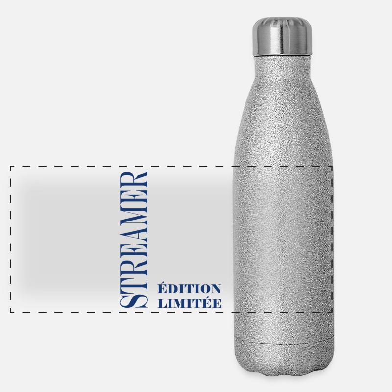 Limited Edition Blue Serif streamer Panoramic Glitter Thermal Bottle 500 ml