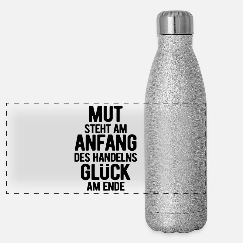 Le courage est au début - Motivation - Résolutions Gourde isotherme panoramique pailletée 500 ml