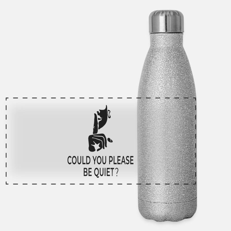 Could You Please Be Quiet? – British humor Panoramic Glitter Thermal Bottle 500 ml