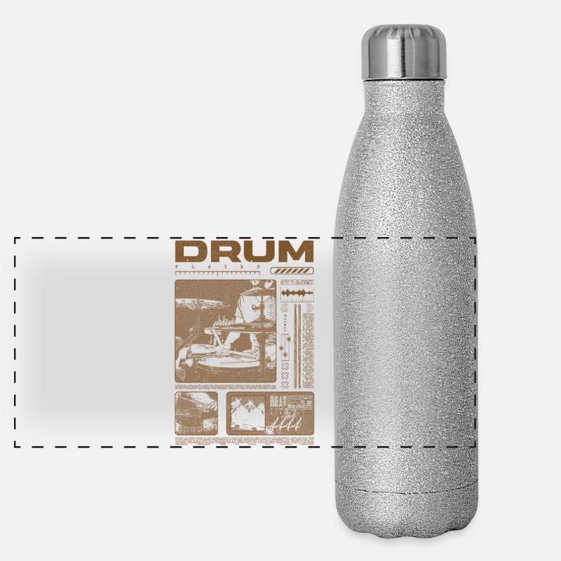 Batteur rock Drumplayer Streetwear Gourde isotherme panoramique pailletée 500 ml