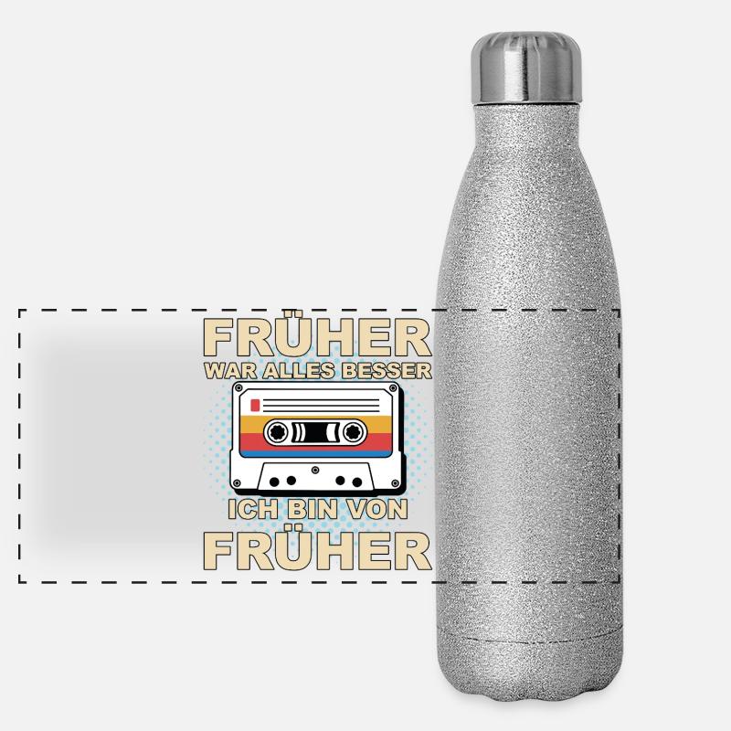 Früher war alles besser - Ich bin von früher Panorama Glitzer Isolierflasche 500 ml