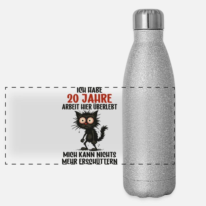 20th Company Anniversary Service Anniversary Work Panoramic Glitter Thermal Bottle 500 ml