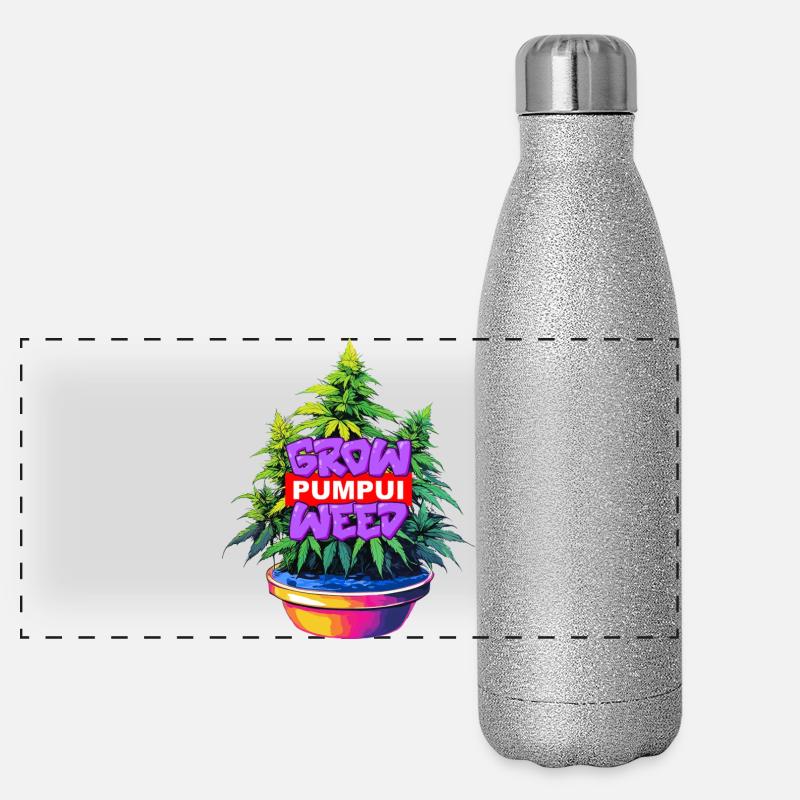 Grow Pumpui Weed Panorama Glitzer Isolierflasche 500 ml