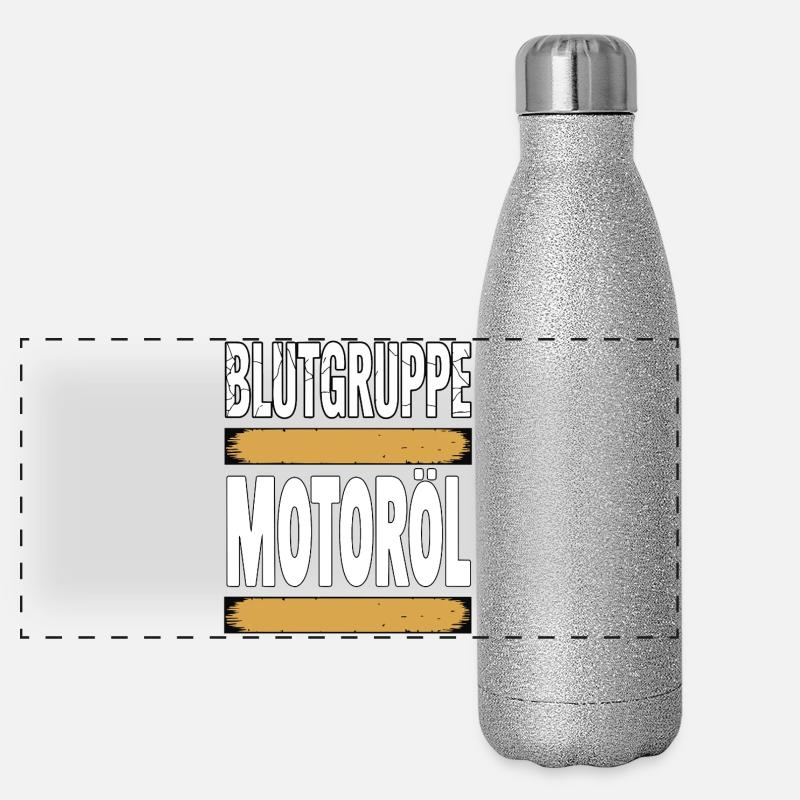 Blood Type Engine Oil Screwdriver Design Panoramic Glitter Thermal Bottle 500 ml