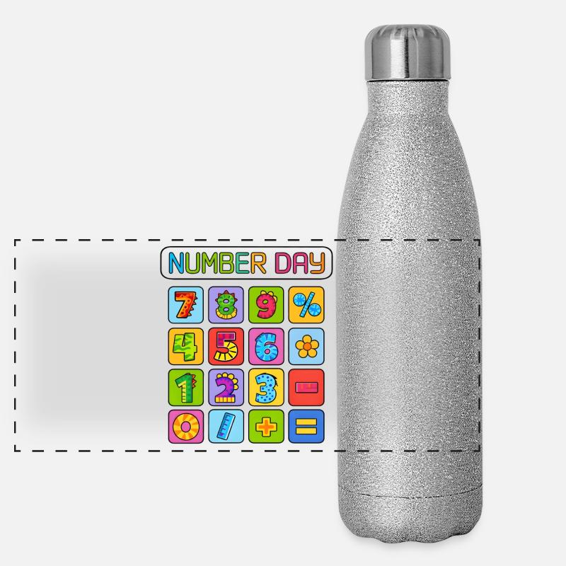 Kaleidoscopic Number Grid Panoramic Glitter Thermal Bottle 500 ml