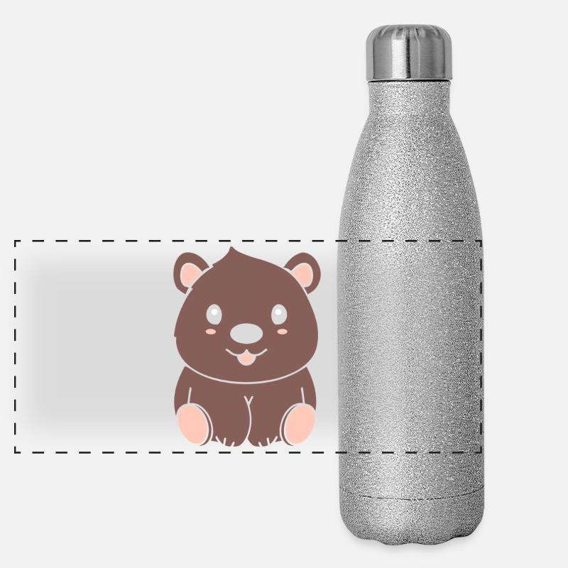 Wombat Panorama Glitzer Isolierflasche 500 ml