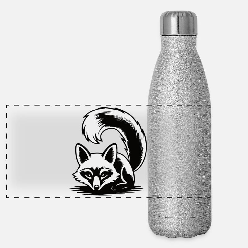 Lunar Fox Silhouette Panorama Glitzer Isolierflasche 500 ml