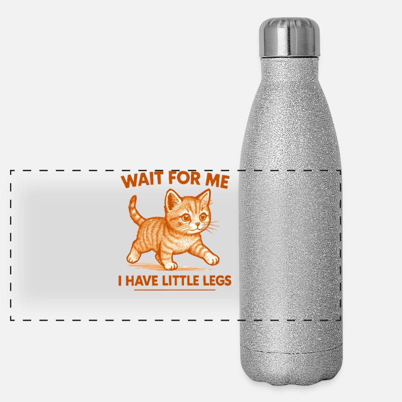 Cat Saying Humor Meme Funny Funny Gift Idea Panoramic Glitter Thermal Bottle 500 ml