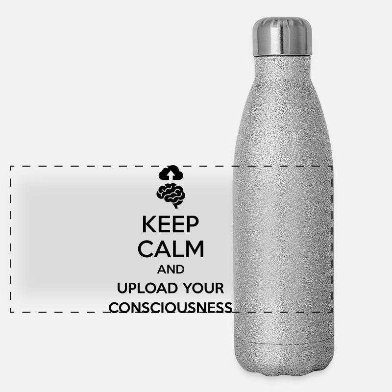Téléchargez votre conscience - Blague sarcastique sur la technologie Gourde isotherme panoramique pailletée 500 ml