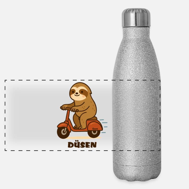Nozzles sloth on scooter Panoramic Glitter Thermal Bottle 500 ml