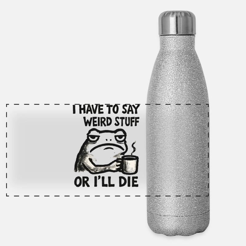 Frosch Spruch Meme Humor Lustig Geschenkidee Panorama Glitzer Isolierflasche 500 ml