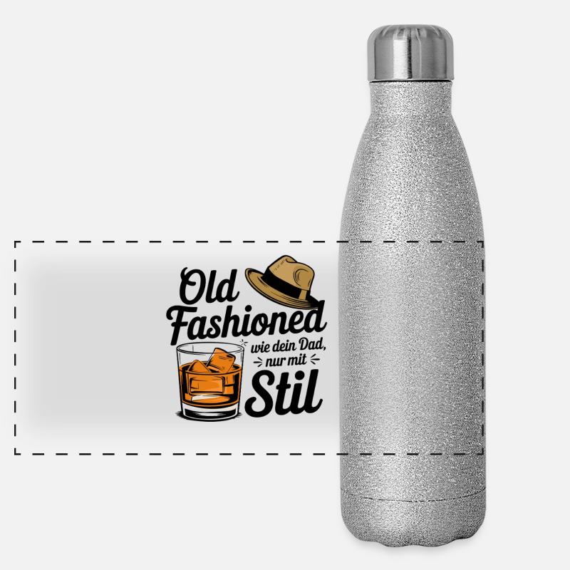  Old Fashioned Wie Dein Dad Nur Mit Stil Whiskey Panorama Glitzer Isolierflasche 500 ml
