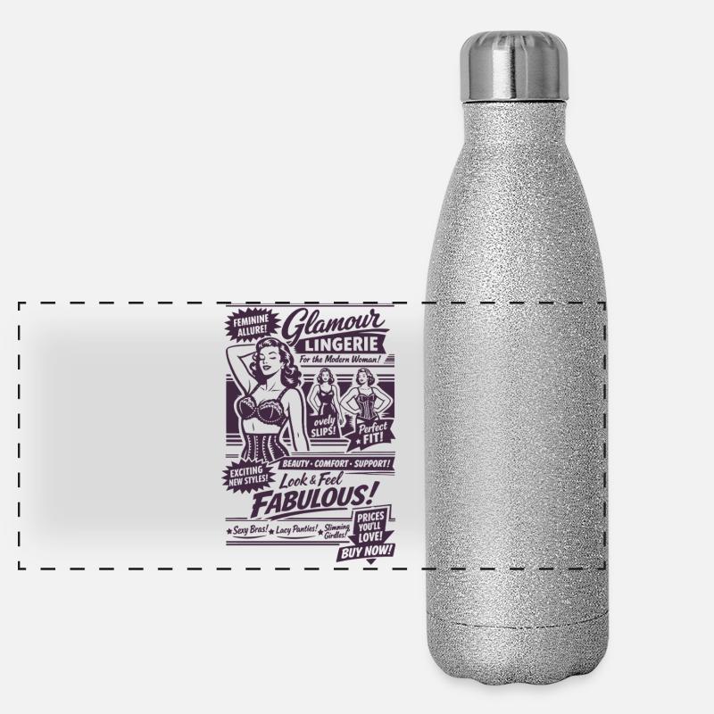 Nostalgie de la mode rétro | Femmes | Mode vintage Gourde isotherme panoramique pailletée 500 ml