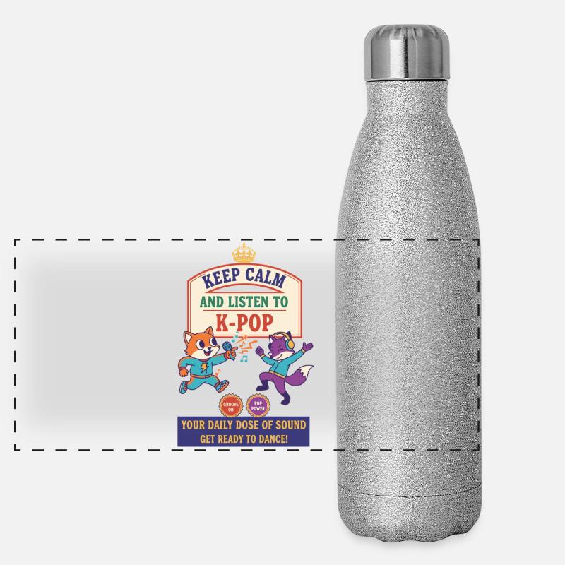 Bleib ruhig und höre auf K-Pop deine tägliche Dosis Panorama Glitzer Isolierflasche 500 ml