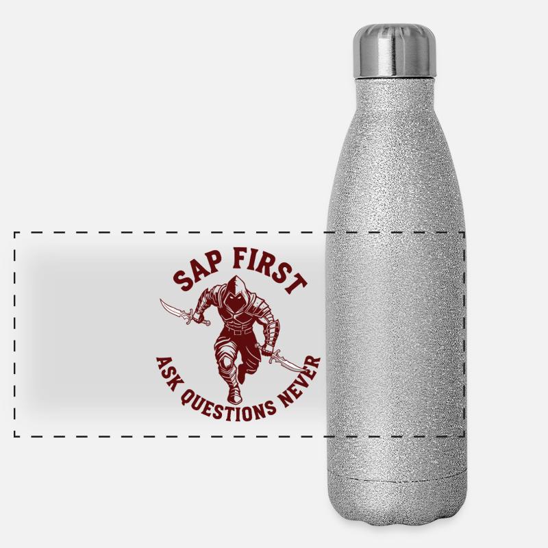 Echter Schurke Rollenspiel Nerd Humor Panorama Glitzer Isolierflasche 500 ml