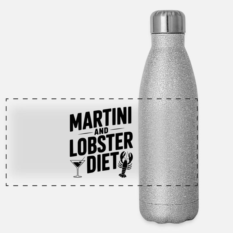 Martini and Lobster Diet Panoramic Glitter Thermal Bottle 500 ml
