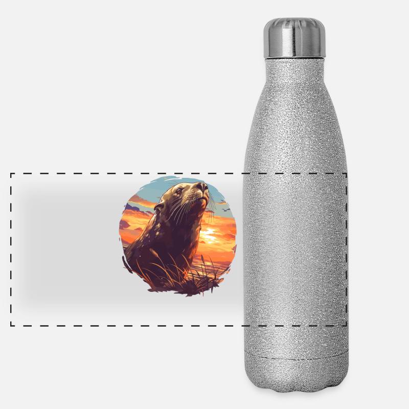 Seelöwen Seelöwe Panorama Glitzer Isolierflasche 500 ml