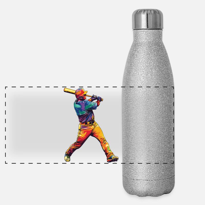 Grève du baseball Gourde isotherme panoramique pailletée 500 ml