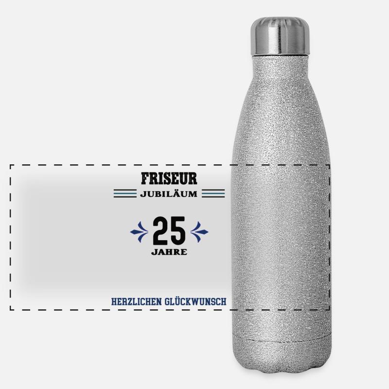 25e anniversaire de coiffeur 25e anniversaire Gourde isotherme panoramique pailletée 500 ml