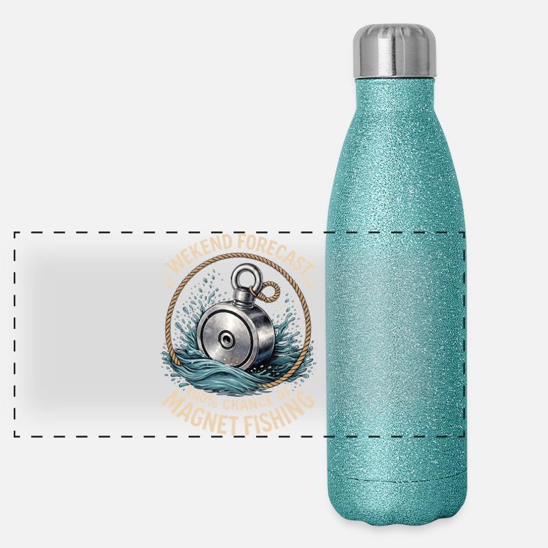 Wochenendvorhersage 100- Chance auf Magnetangel Panorama Glitzer Isolierflasche 500 ml