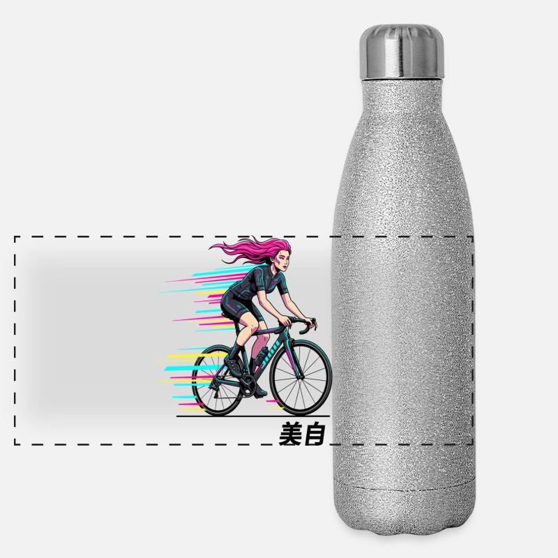 Cycliste sprint néon Gourde isotherme panoramique pailletée 500 ml