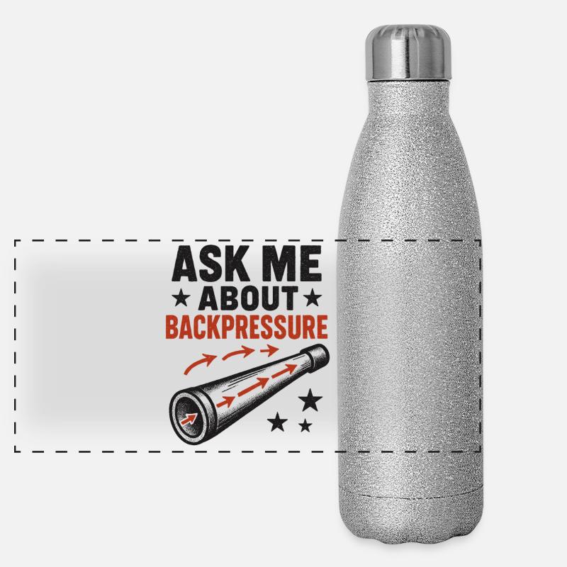 Frag mich nach Backpressure | Didgeridoo Technik Panorama Glitzer Isolierflasche 500 ml