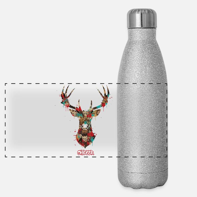 Deer Graffiti Panoramic Glitter Thermal Bottle 500 ml