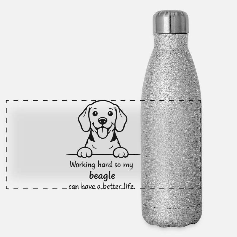 Mein Beagle kann ein besseres Leben haben Panorama Glitzer Isolierflasche 500 ml