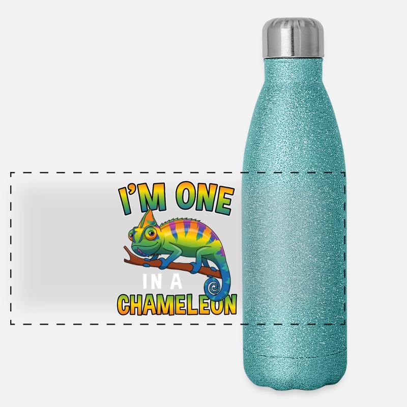 I’m One in a Chameleon Funny Reptile Pun Graphic Panorama Glitzer Isolierflasche 500 ml