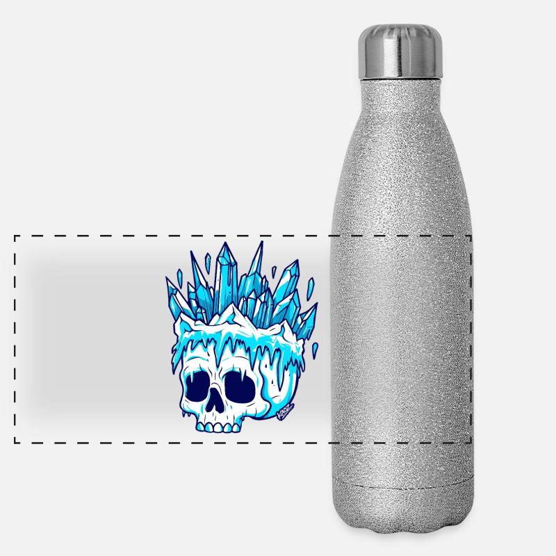 Winterkristallschädel Panorama Glitzer Isolierflasche 500 ml