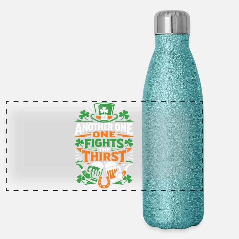 Another one fights the thirst | St Patrick's Day Panorama Glitzer Isolierflasche 500 ml