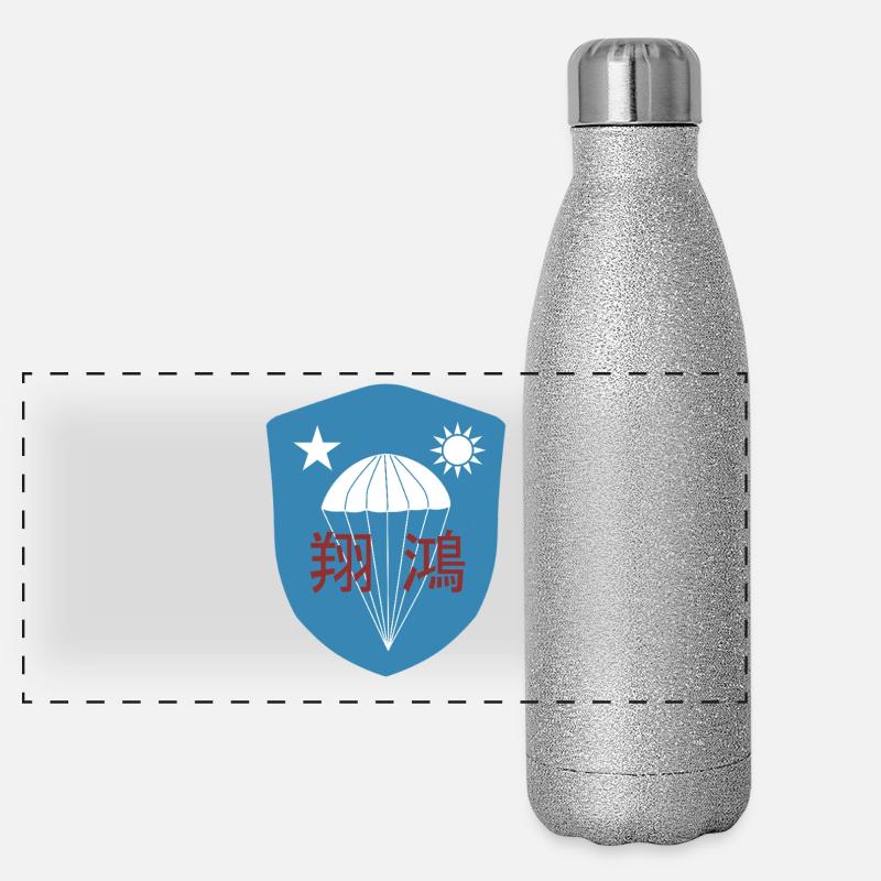Zweiter Weltkrieg: Chinesisches OSS-Kommando-Fallschirmjägerabzeichen Panorama Glitzer Isolierflasche 500 ml