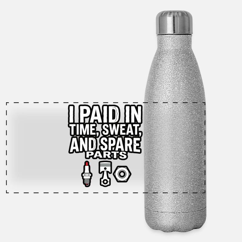 Time Sweat Spare Parts Saying Panoramic Glitter Thermal Bottle 500 ml