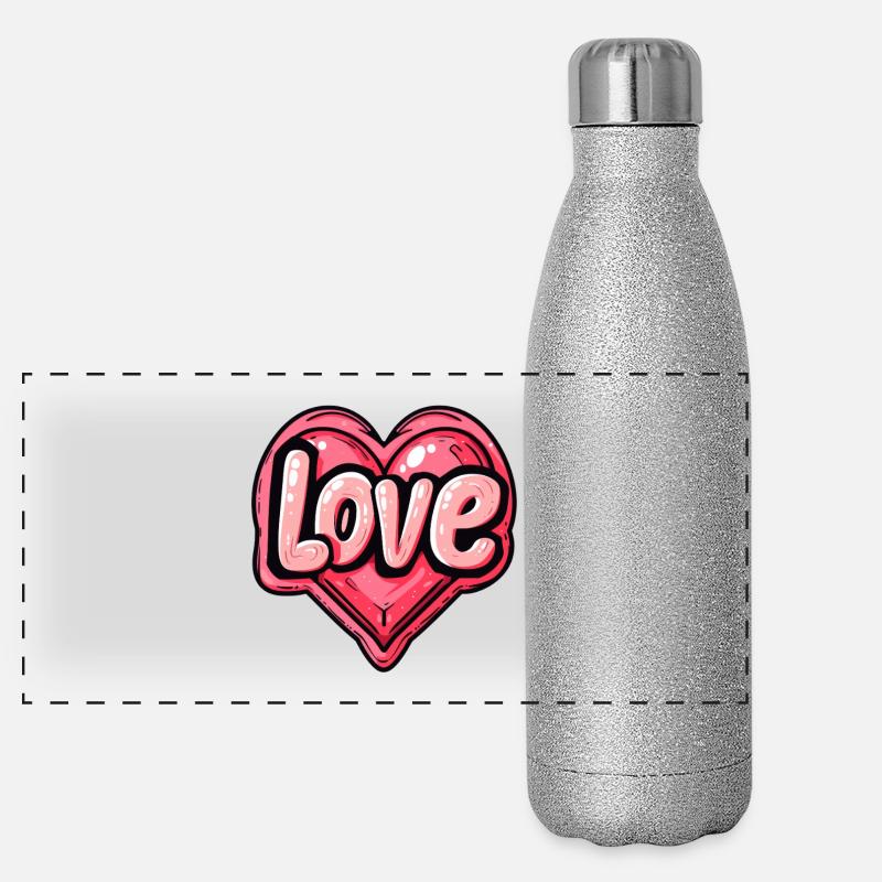 Liebe Panorama Glitzer Isolierflasche 500 ml