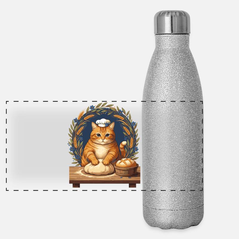Sourdough Bread Baking Baker Sourdough Starter Panoramic Glitter Thermal Bottle 500 ml