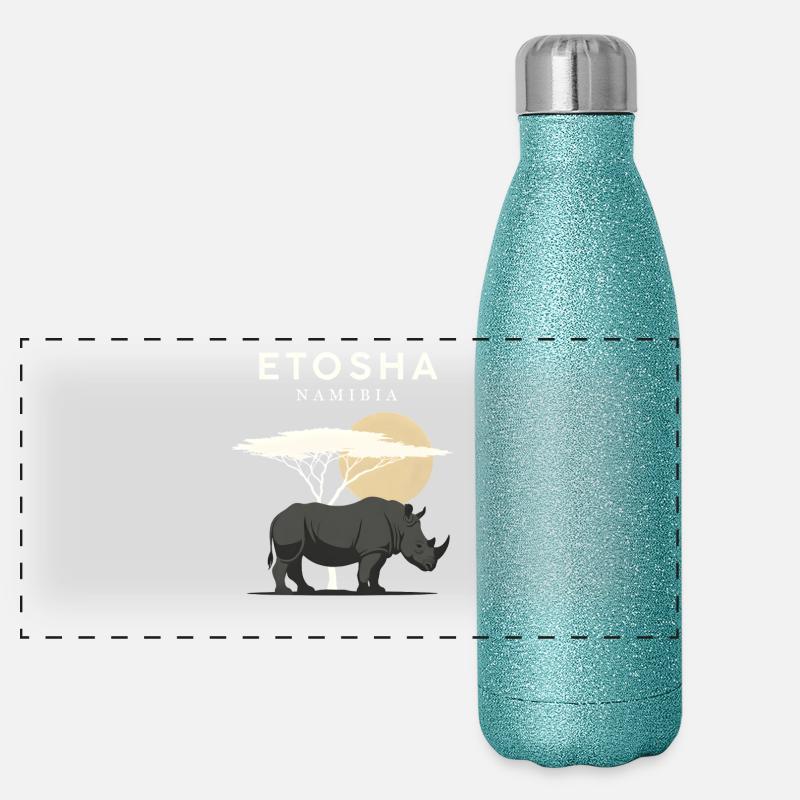 Etoshi, Namibia Panoramic Glitter Thermal Bottle 500 ml