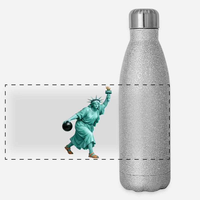 Freiheitsstatue Bowling Panorama Glitzer Isolierflasche 500 ml