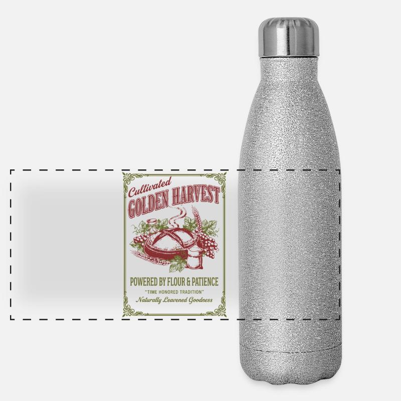 Sourdough Bread Baking Baker Local Sourdough Panoramic Glitter Thermal Bottle 500 ml