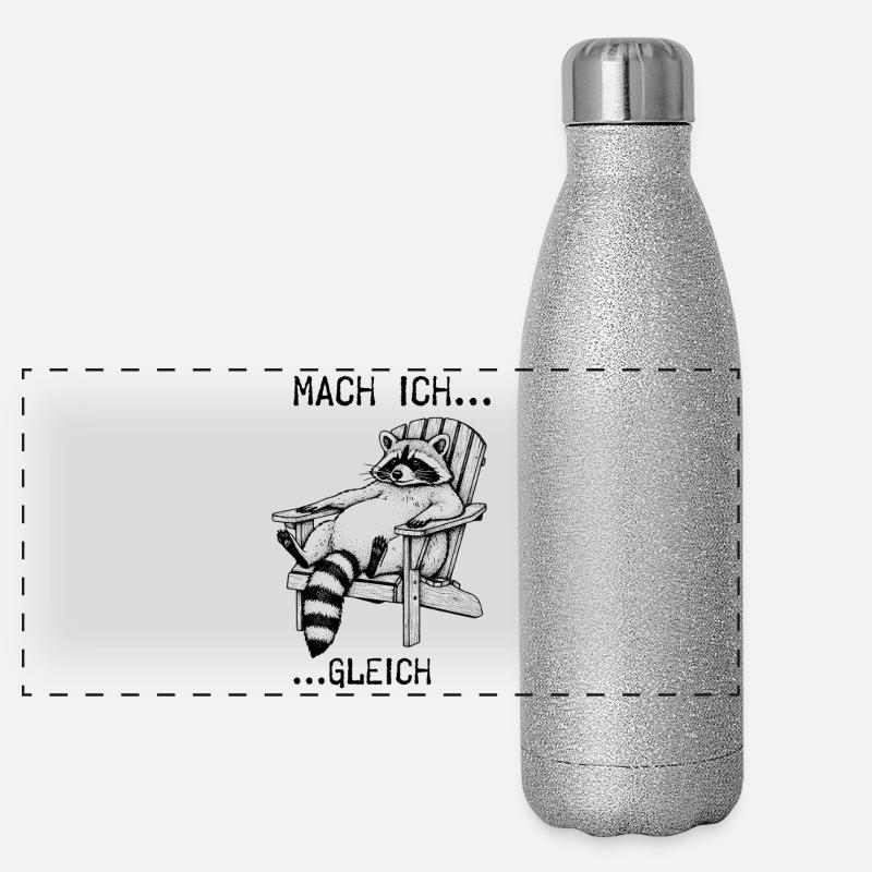 Mach ich... gleich... Waschbär Panorama Glitzer Isolierflasche 500 ml