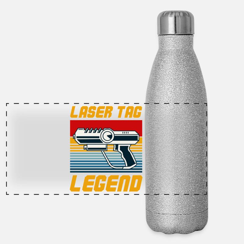 Laser Tag Legend Retro Blaster Graphic Panorama Glitzer Isolierflasche 500 ml