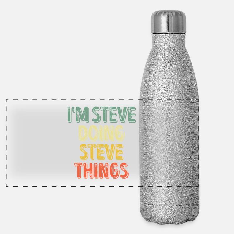 Ich bin Steve, der Steve-Dinge macht Panorama Glitzer Isolierflasche 500 ml